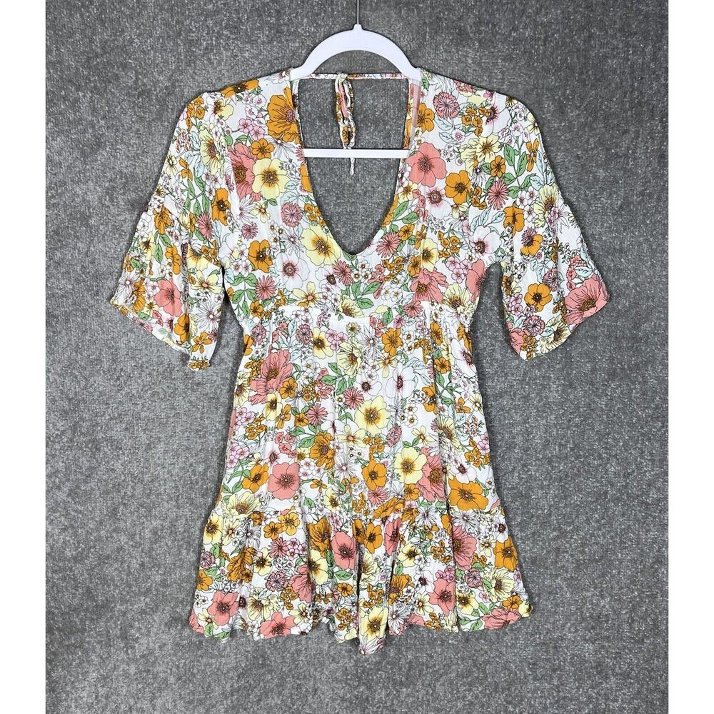 Raisins Floral Textured Tavarua Dress Swimsuit Coverup Womens Juniors Size Small